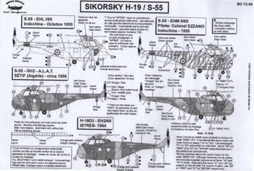 Berna Decals BER72059M 1:72 Sikorsky H-19/S-55