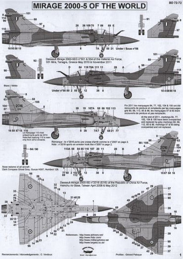 Berna Decals BER72072 1:72 Dassault Mirage 2000-5 World