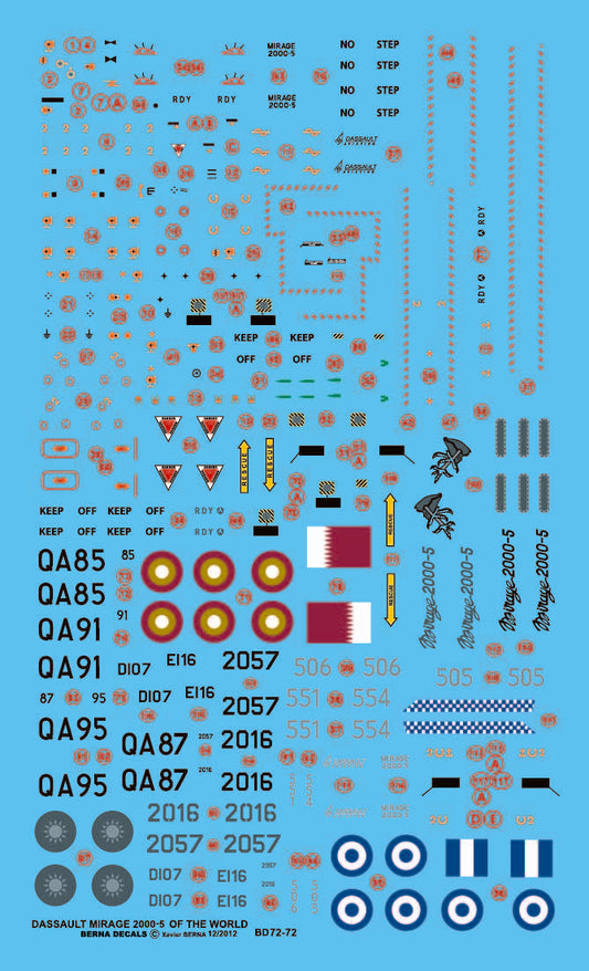 Berna Decals BER72072 1:72 Dassault Mirage 2000-5 World