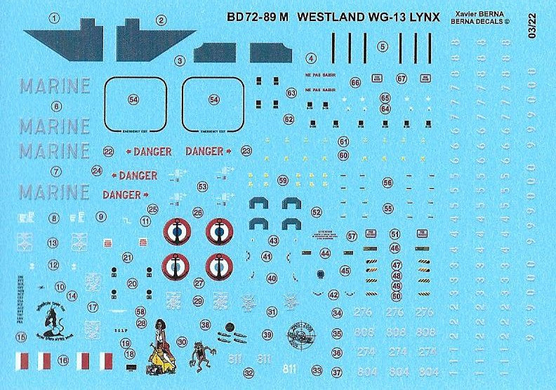 Berna Decals BER72089M 1:72 Westland WG-13 Lynx Mk 4