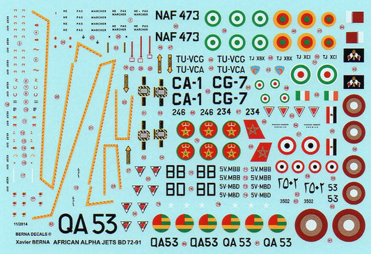 Berna Decals BER72091 1:72 African Air Forces Alpha Jets