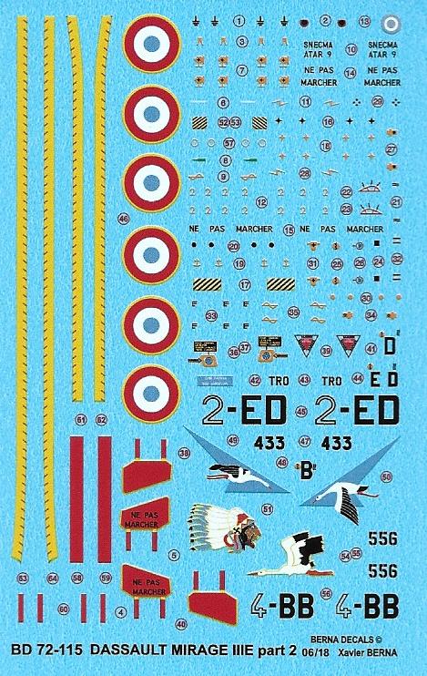 Berna Decals BER72115 1:72 Dassault Mirage IIIE Part 2