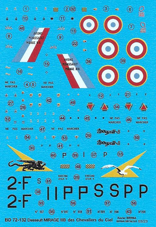Berna Decals BER72132 1:72 Dassault Mirage IIIB EC 2/2
