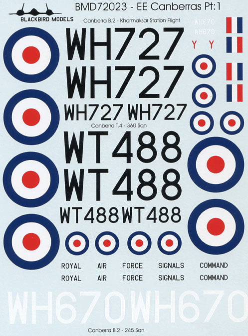 Blackbird BMD72023 1:72 RAF Canberras Part 1