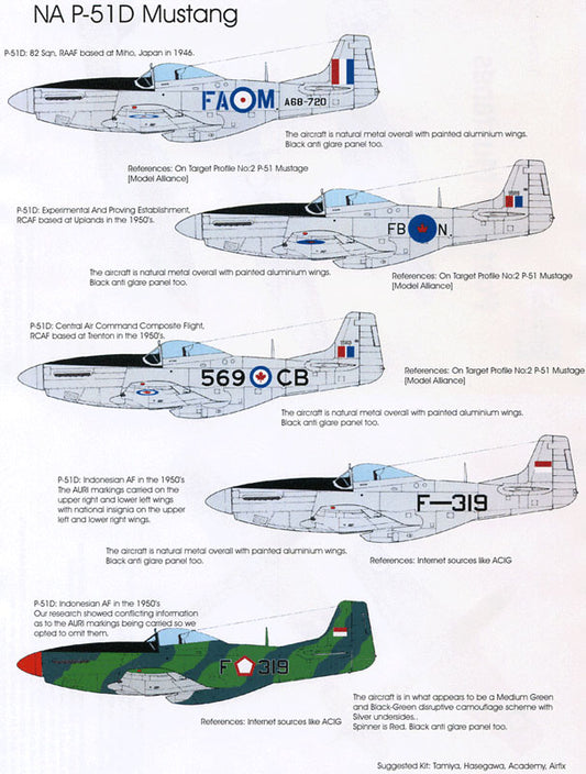 Blackbird BMD72024 1:72 Post War Mustangs Decals