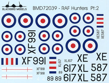Blackbird BMD72039 1:72 RAF Hawker Hunters Pt:2 Decals