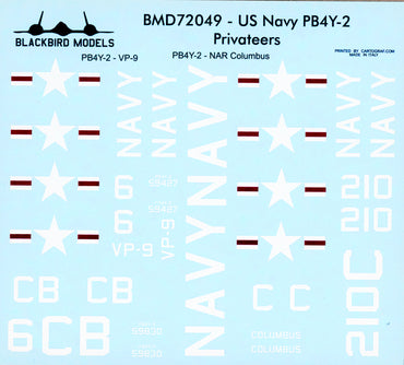Blackbird BMD72049 1:72 US Navy Lockheed PB4Y-2 Privateers