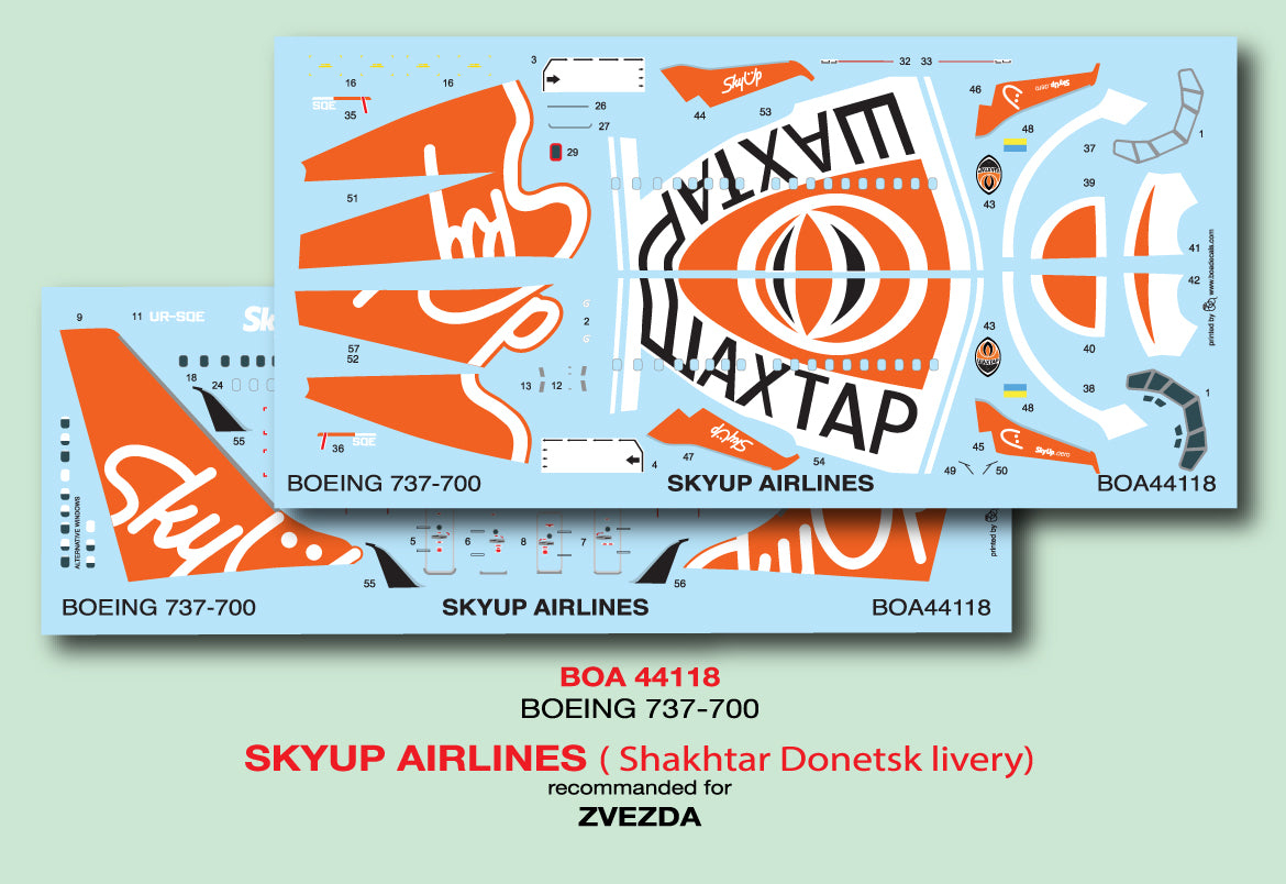Boa Decals BOA144118 1:144 Boeing 737-700 Sky Up Airlines