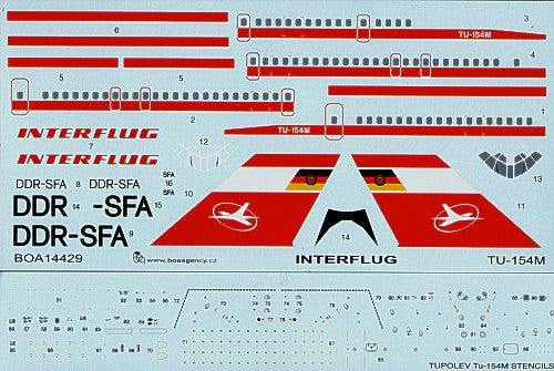 Boa Decals BOA14429 1:144 Tupolev Tu-154M INTERFLUG