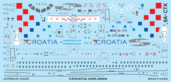 Boa Decals BOA14495 1:144 Airbus A320 Croatia Airlines