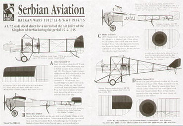 Blue Rider BR228 1:72 Serbian Aviation 1912-15
