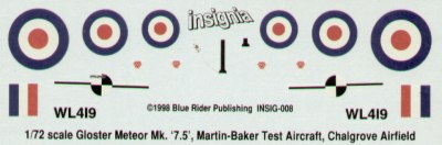 Blue Rider BR308 1:72 Gloster Meteor F.7.5