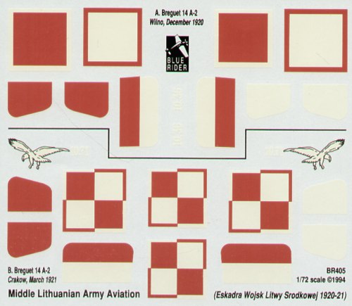 Blue Rider BR405 1:72 Middle Lithuania Army Aviation 1920/21