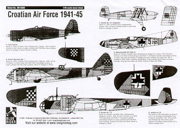 Blue Rider BR506 1:48 Croatian Air Force WWII Decals