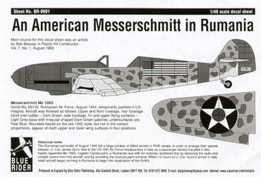 Blue Rider BR601 1:48 Messerschmitt Bf-109G in US markings 1944