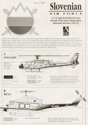 Blue Rider BR801 1:72 Slovenian Air Force 1991/92