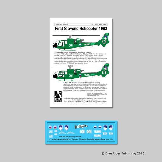 Blue Rider BR814 1:72 First Slovenian Helicopter 1992