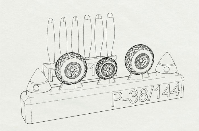 Brengun BRL144146 1:144 Lockheed P-38 Wheels+propellers