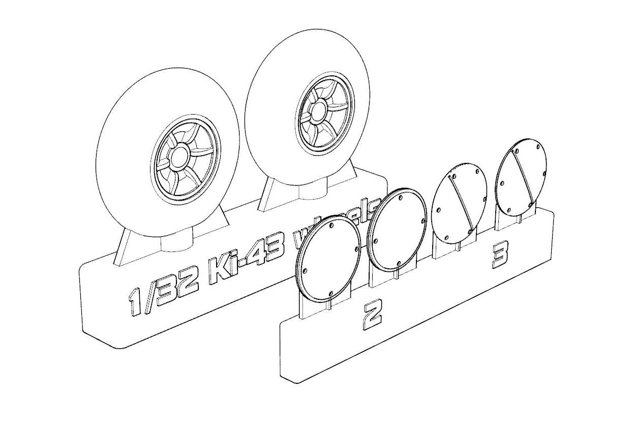 Brengun BRL32041 1:32 Nakajima Ki-43 Hayabusa Wheels
