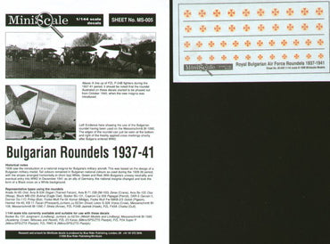 Blue Rider BRMS005 1:144 Bulgarian National Insignia 1937-1941