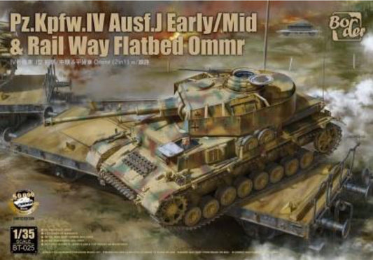 Border Model BT-025 1:35 Pz.Kpfw.IV Ausf.J & Rail Flatbed Kit