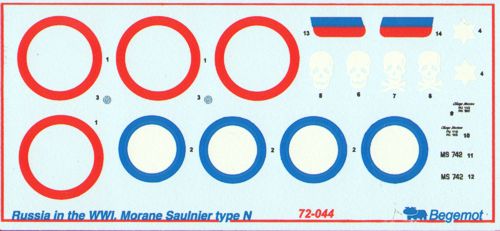 Begemot BT72044 1:72 Morane-Saulnier type N Russia in WWI