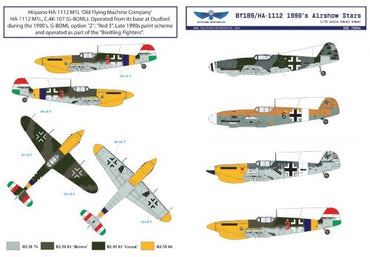 Attitude BUC-72004 1:72 Bf-109/HA-1112 Airshow Star Decals
