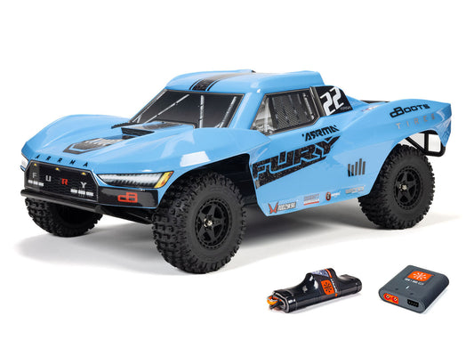 Arrma FURY MEGA 550 4X2 SCT with Battery & Charger RTR RC Truck - Blue 1:10