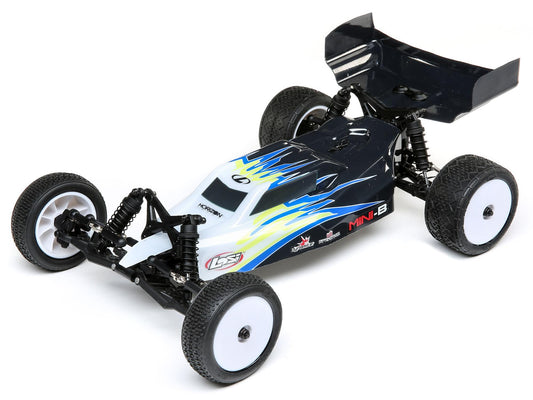 Losi Mini-B: 1/16th 2wd Buggy Black/White LOS01016T2