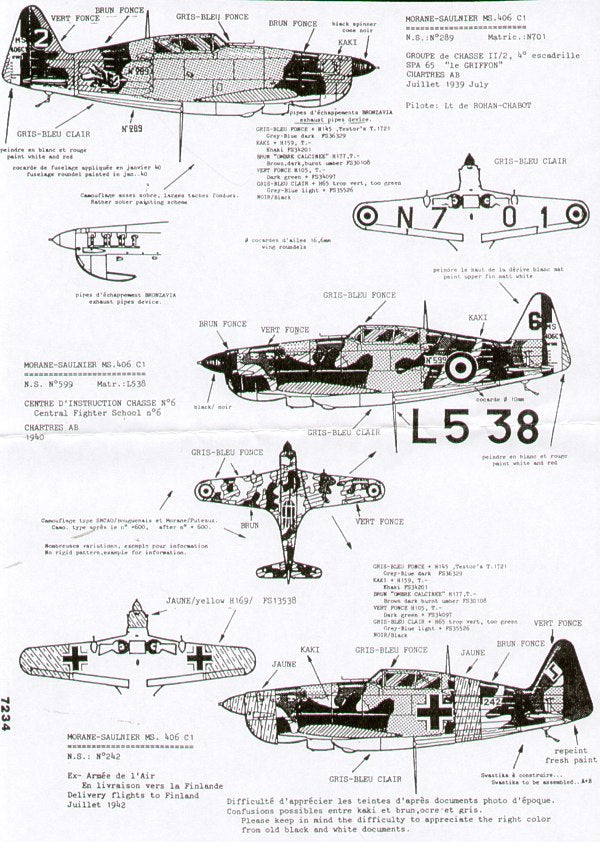 Colorado CA72034 1:72 Morane-Saulnier MS.406C1 #1