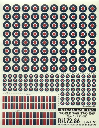 Colorado CA72086 1:72 RAF Type C Roundels/National Insignia -16" -32"