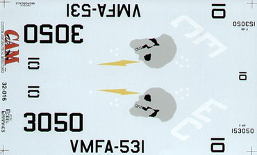 CAM CAM32016 1:32 McDonnell F-4N Phantom VMFA-531 Grey Ghosts Decals