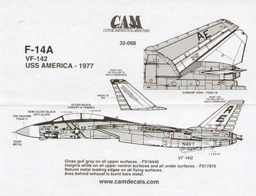 CAM CAM32068 1:32 Grumman F-14A Tomcat 159449 VF-142 Ghostriders AE/212 USS A