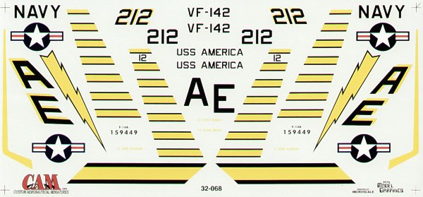 CAM CAM32068 1:32 Grumman F-14A Tomcat 159449 VF-142 Ghostriders AE/212 USS A