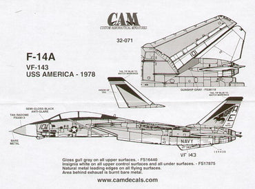 CAM CAM32071 1:32 F-14A Tomcat 159430 VF-143 Pukin Dogs USS America