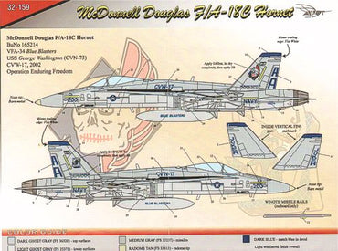 CAM CAM32159 1:32 F/A-18C Hornet VFA-34 Blue Blasters Decals