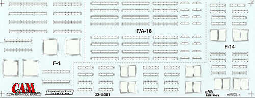CAM CAM32A01 1:32 Formation Light Panels F-4/F-14/F-18 Decals