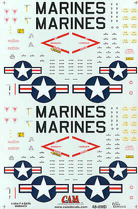 CAM CAM48026 1:48 McDonnell F-4N/F-4J VMFA-323/VMFA-232 Decals