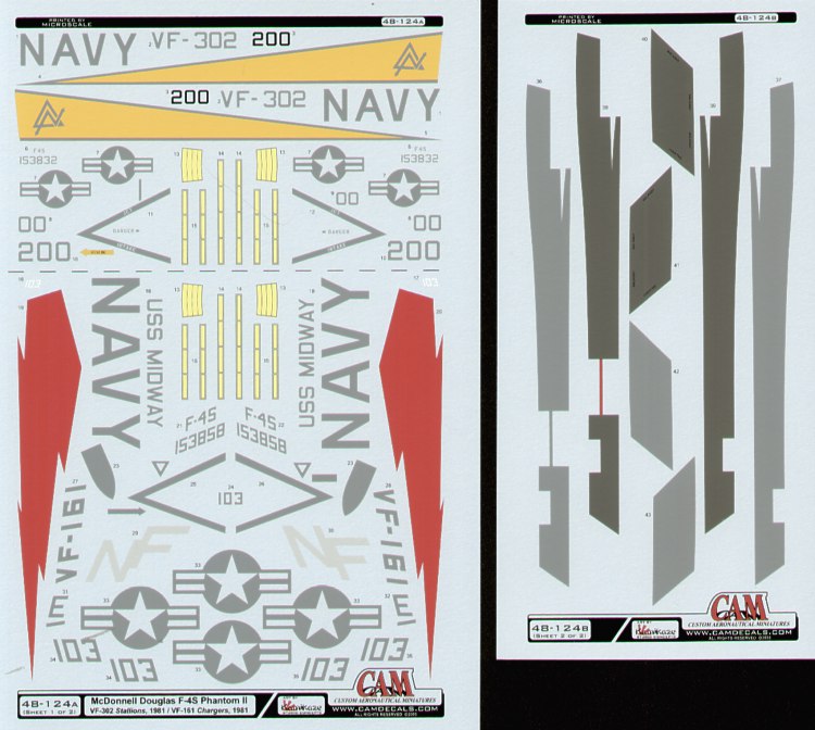 Cam Decals CAM48124 1:48 McDonnell F-4S Phantoms
