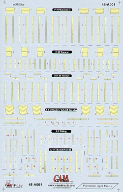 CAM CAM48A01 1:48 Formation Light Stripes F-4/F-14/F-18/A-6 Decals