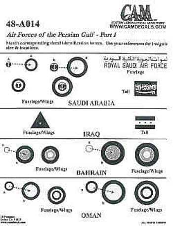 CAM CAM48A14 1:48 Persian Gulf Air Forces Part 1
