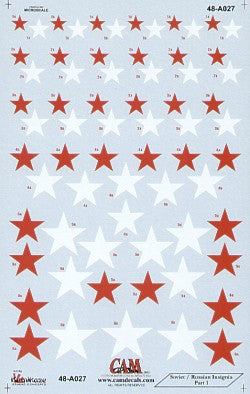 CAM CAM48A27 1:48 Soviet Red Stars National Insignia, 5 sizes