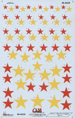 CAM CAM48A28 1:48 Soviet Red Stars National Insignia, 7 sizes