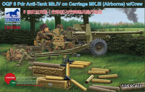 Bronco Models CB35168 1:35 OQF 6 Pdr Anti-Tank Gun Mk.IV on Carriage Mk.III