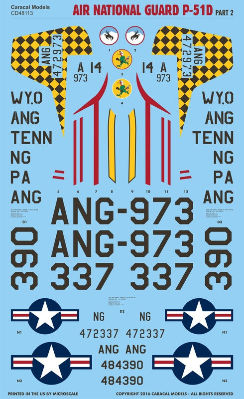 Caracal Models CD48113 1:48 Air National Guard North-American P-51D Mustang