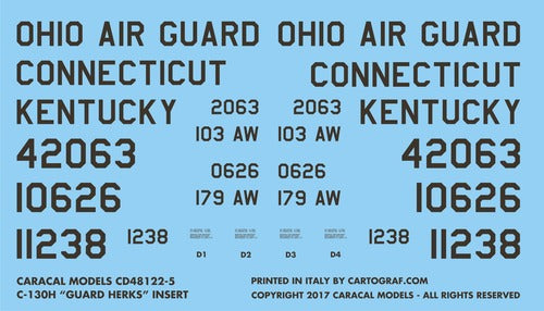 Caracal Models CD48122 1:48 USAF Lockheed C-130H Hercules "Guard Herks"