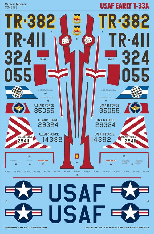 Caracal Models CD48123 1:48 USAF Early Lockheed T-33A Shooting Star