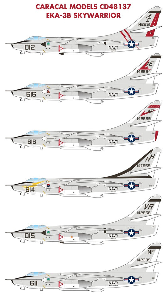 Caracal CD48137 1:48 Douglas EKA-3B Skywarrior Vietnam Decals
