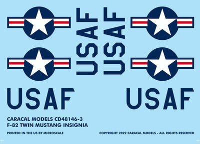 Caracal CD48146 1:48 North-American F-82 Twin Mustang Decals