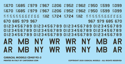 Caracal CD48192 1:48 USAF Fairchild A-10A Cold War Hogs Decals